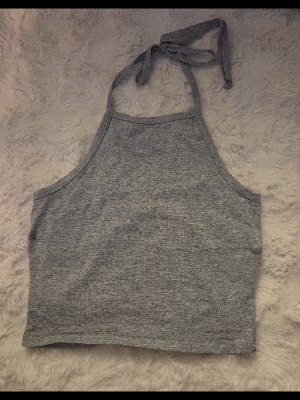 Gray Halter Crop Top L